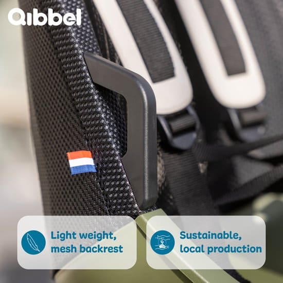Qibbel Air Fietsstoeltje Voor - Midnight Black - Stuurpenbevestiging - Voorzitje - Fietszitje - Stuur