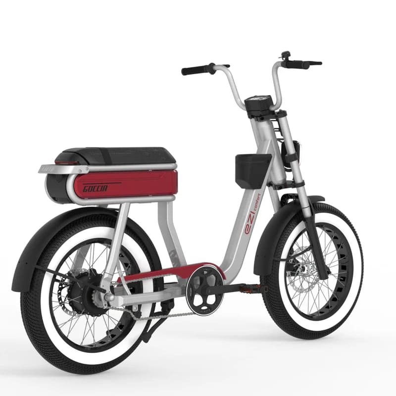 agm goccia ezi comfort elektrische fatbike zilver rood (3)