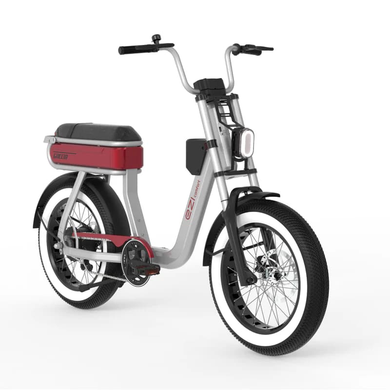 agm goccia ezi comfort elektrische fatbike zilver rood (4)