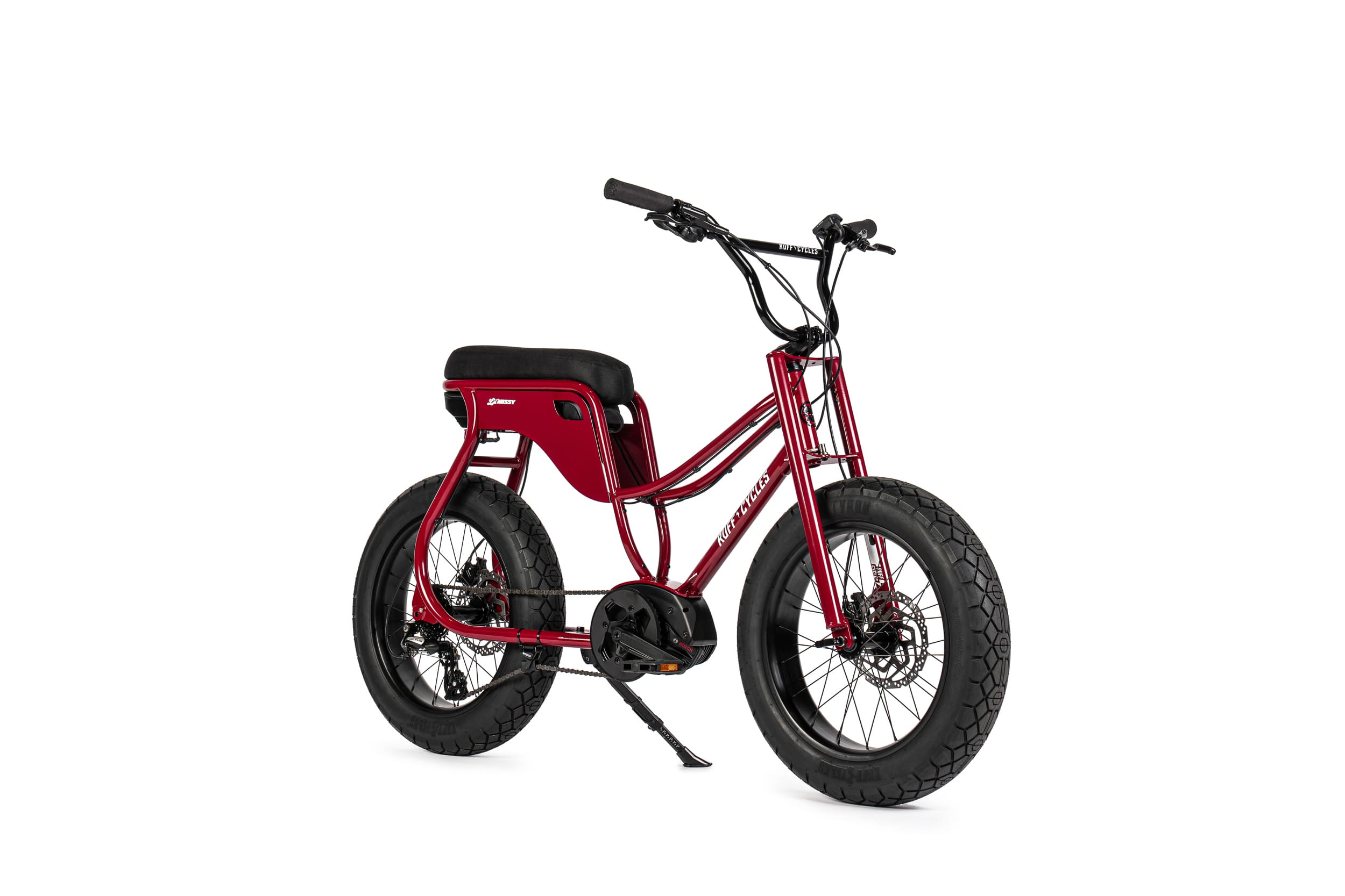 elektrische fatbike van ruff cycles lil missy in de kleur kissy red 500wh 4
