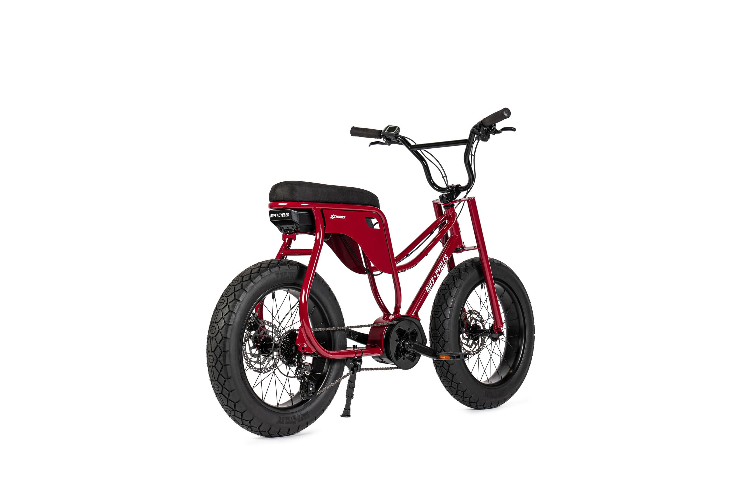 elektrische fatbike van ruff cycles lil missy in de kleur kissy red 500wh 5