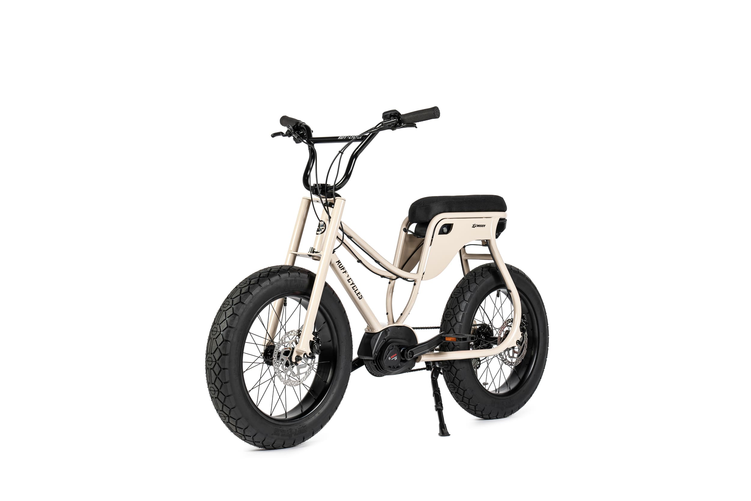 Ruff Cycles Lil Missy elektrische fatbike inde kleur Nude Beige met 500wh accu. 3