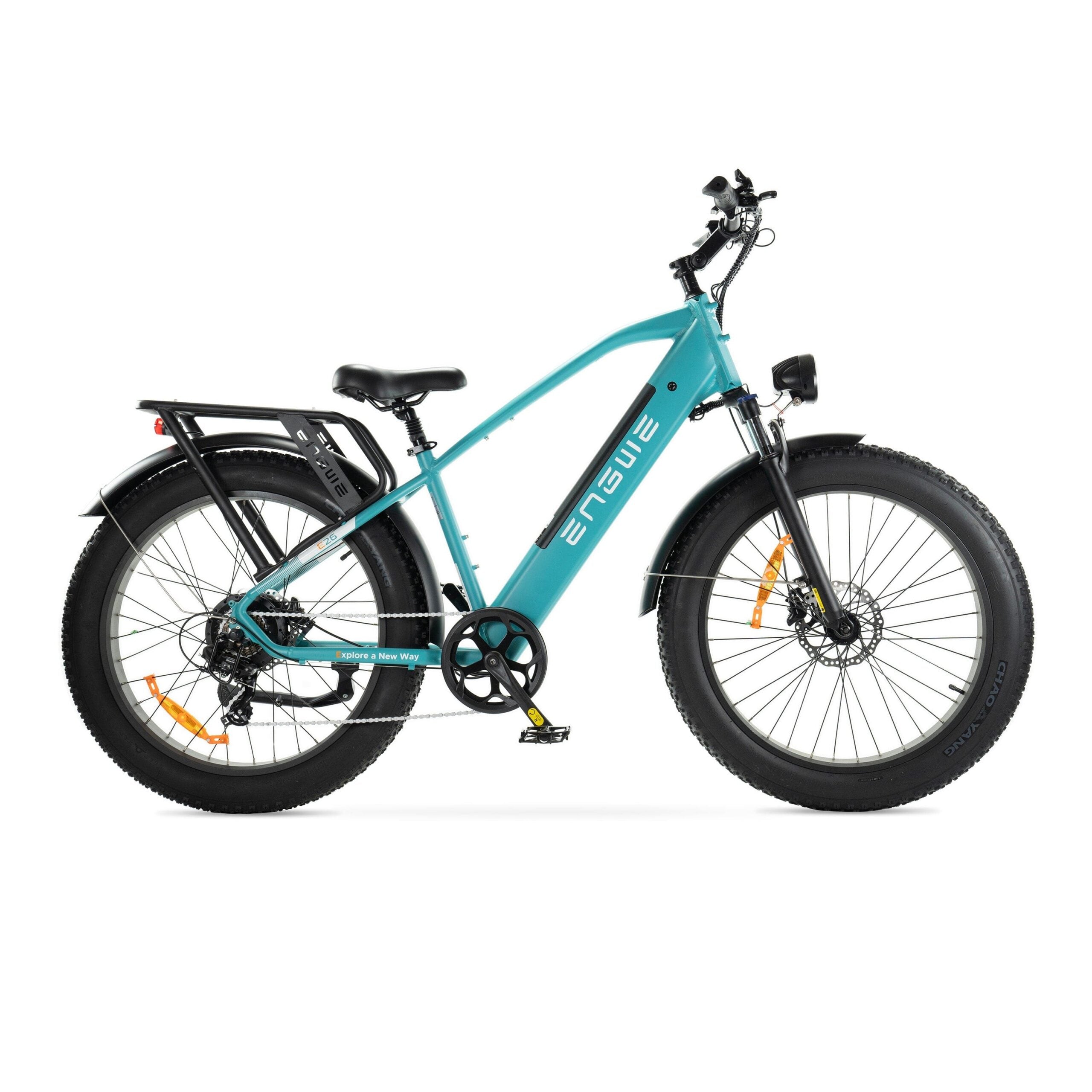 Blauwe Engwe E26 elektrische fatbike met hoge instap