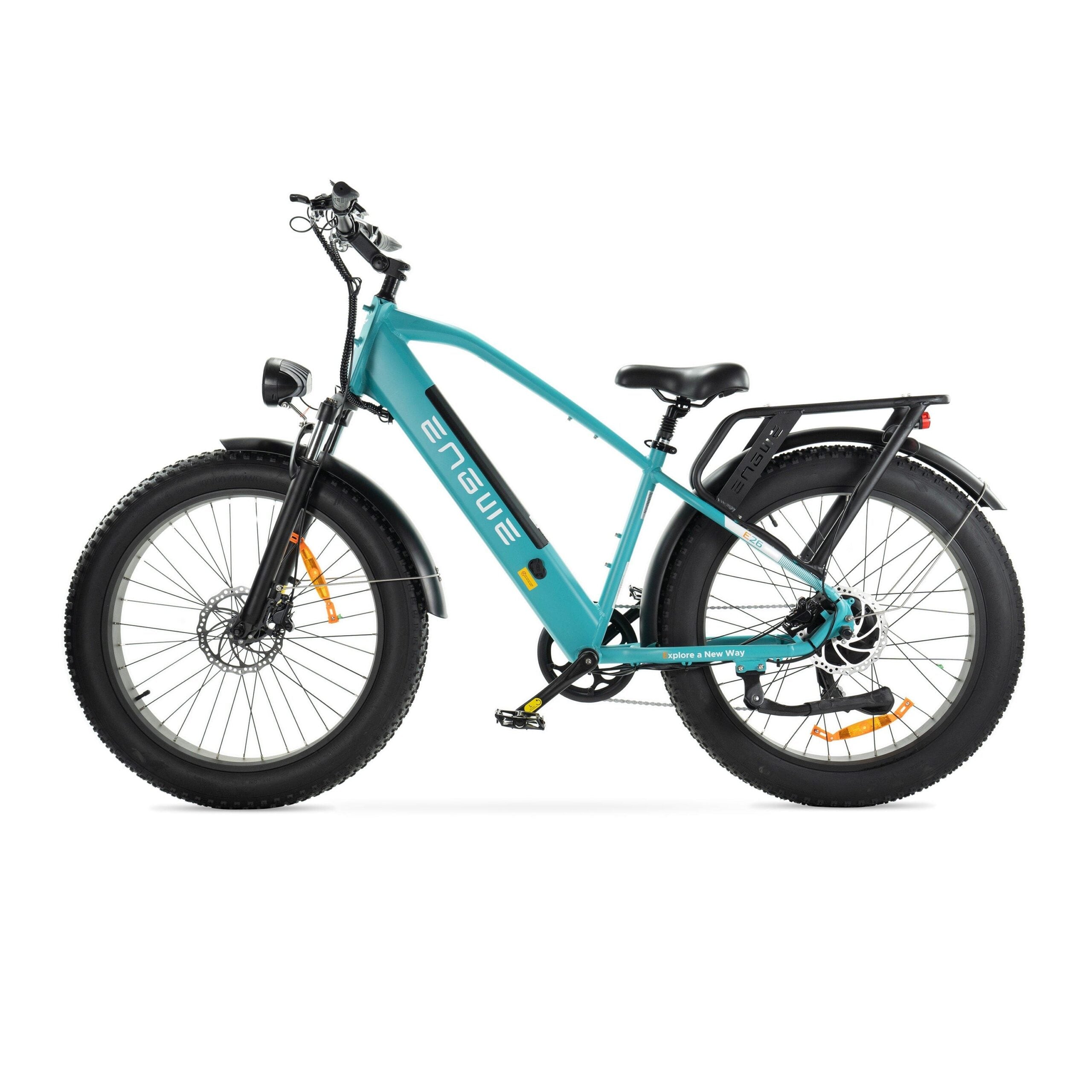Blauwe Engwe E26 elektrische fatbike met hoge instap