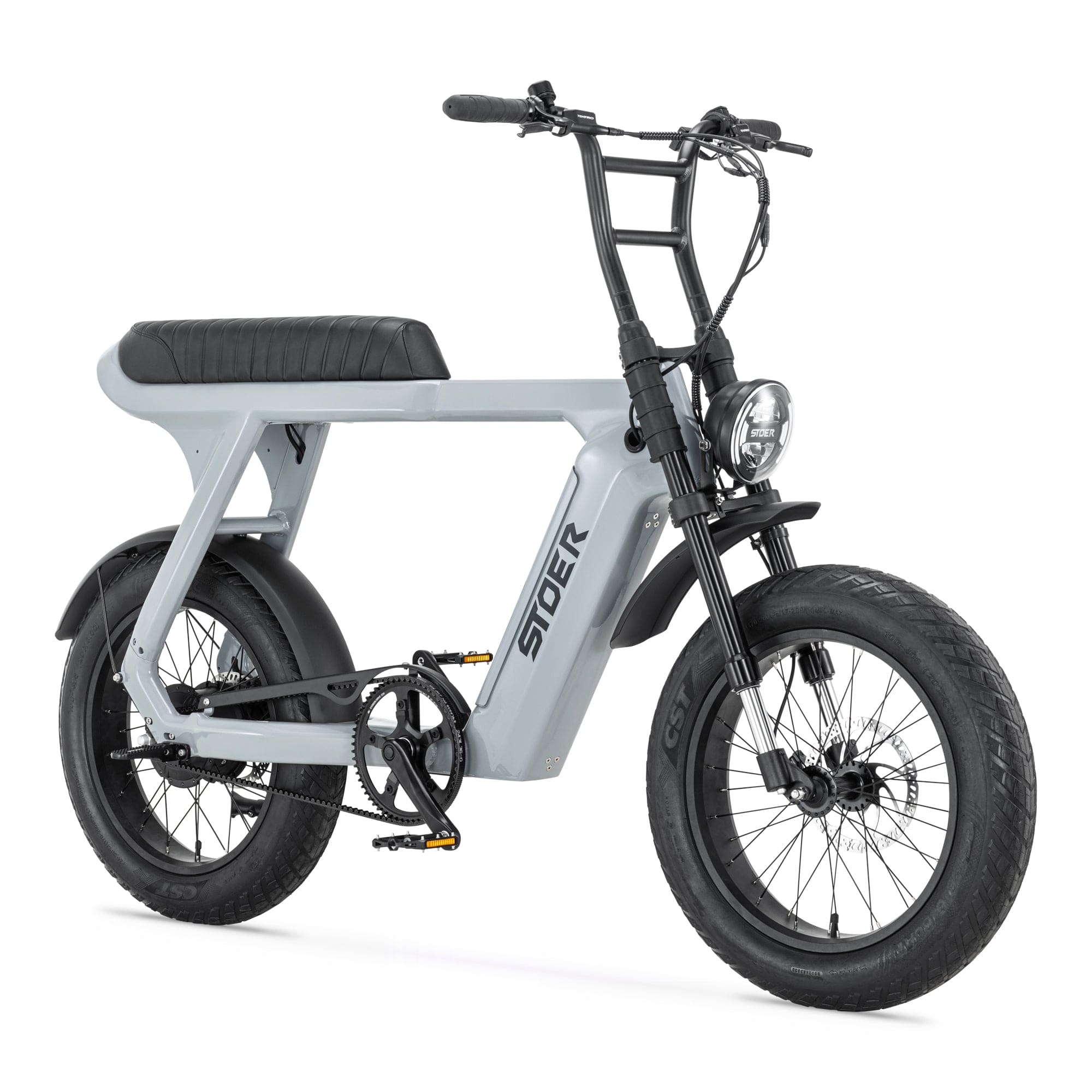 grijze stoer urban x elektrische fatbike met 250w motor