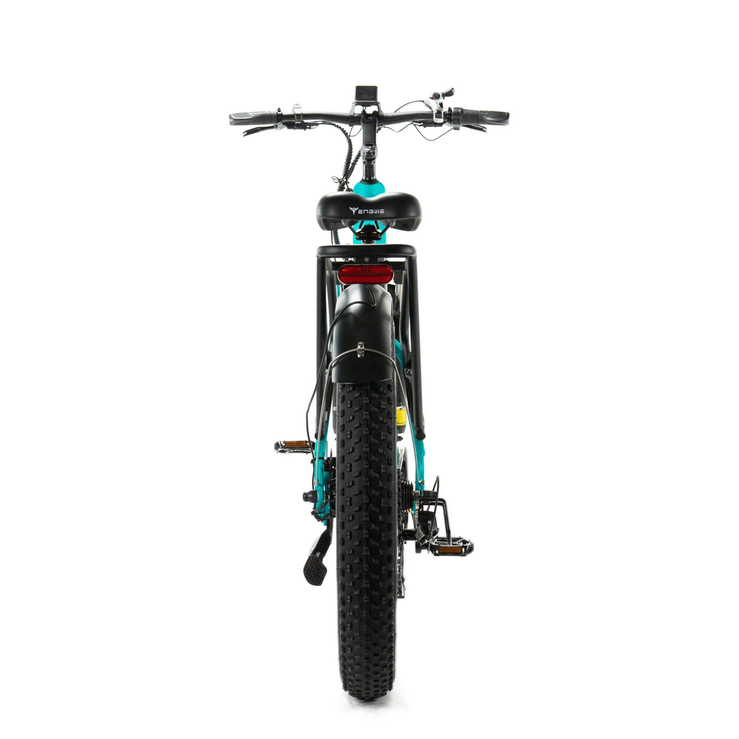Blauwe Engwe E26 elektrische fatbike met lage instap frame