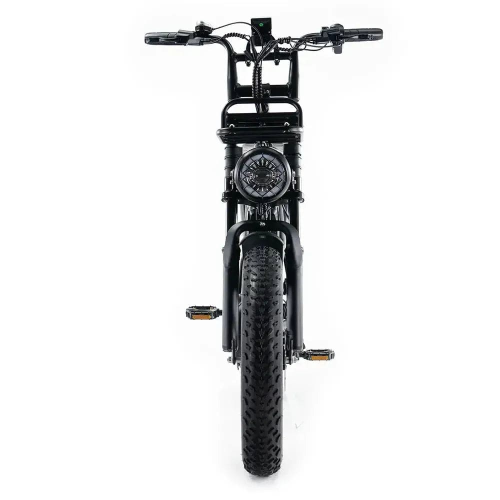OUXI H9 - Zwart - Fatbike - Zwart - 250W - Gratis Voorrekje + Voetsteuntjes - Dubbele Vering
