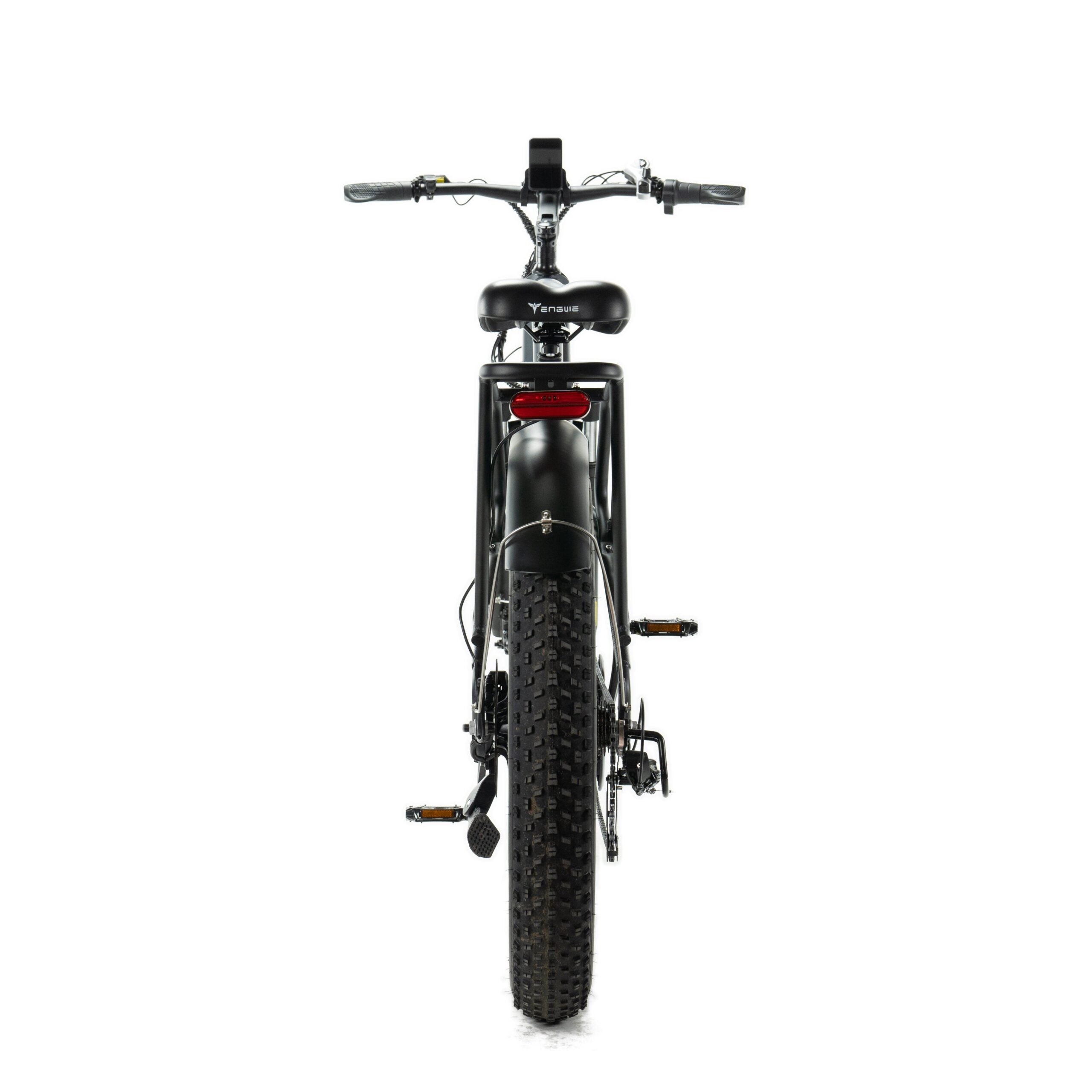 Zwarte Engwe E26 elektrische fatbike met hoge instap frame