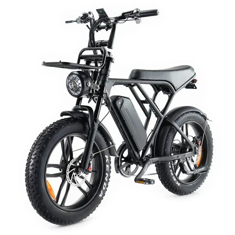 OUXI H9 - Zwart - Fatbike - Zwart - 250W - Gratis Voorrekje + Voetsteuntjes - Dubbele Vering