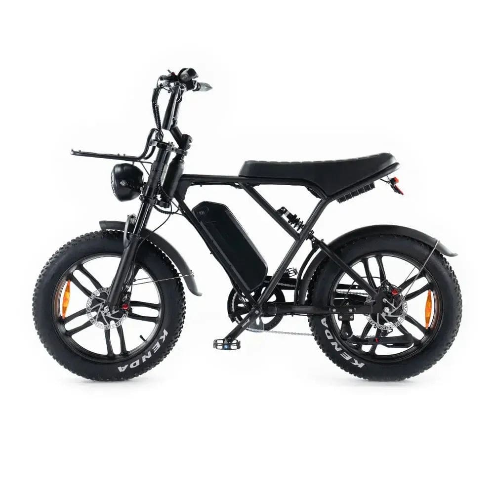 OUXI H9 - Zwart - Fatbike - Zwart - 250W - Gratis Voorrekje + Voetsteuntjes - Dubbele Vering