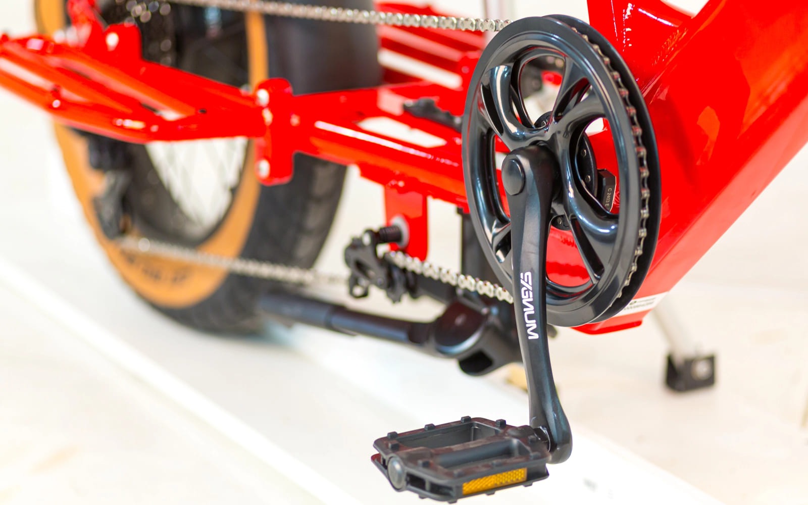 TOMOS E-Cargo Fat 2 Longtail Elektrische Fatbike Rood met kinderzitje (8)