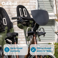Qibbel Air Fietsstoeltje Voor - Midnight Black - Stuurpenbevestiging - Voorzitje - Fietszitje - Stuur