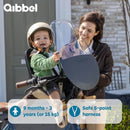 Qibbel Air Fietsstoeltje Voor - Midnight Black - Stuurpenbevestiging - Voorzitje - Fietszitje - Stuur