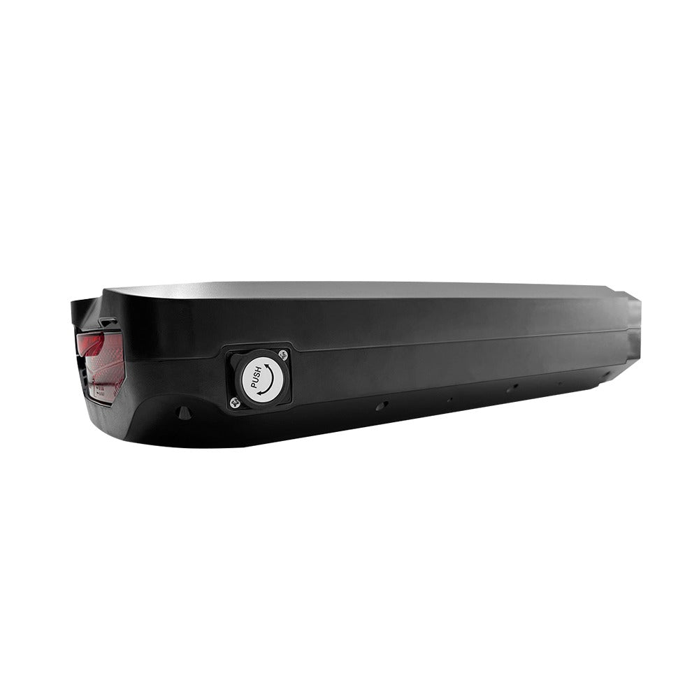 750W verwisselbare accu (48V 18.2AH) voor de EB2 en EB8 elektrische fatbike, liggend op een witte ondergrond