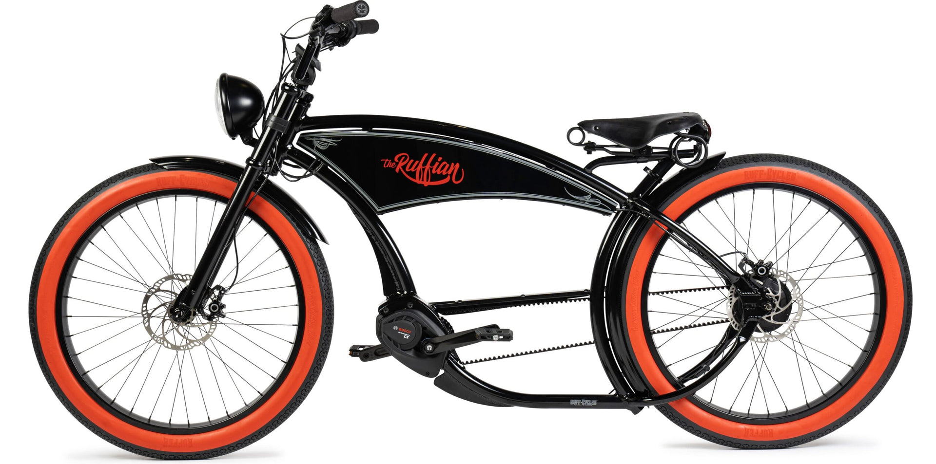 Ruff Cycles - The Ruffian - Fatbike - Zwart Rood - Performance Line CX - 500Wh