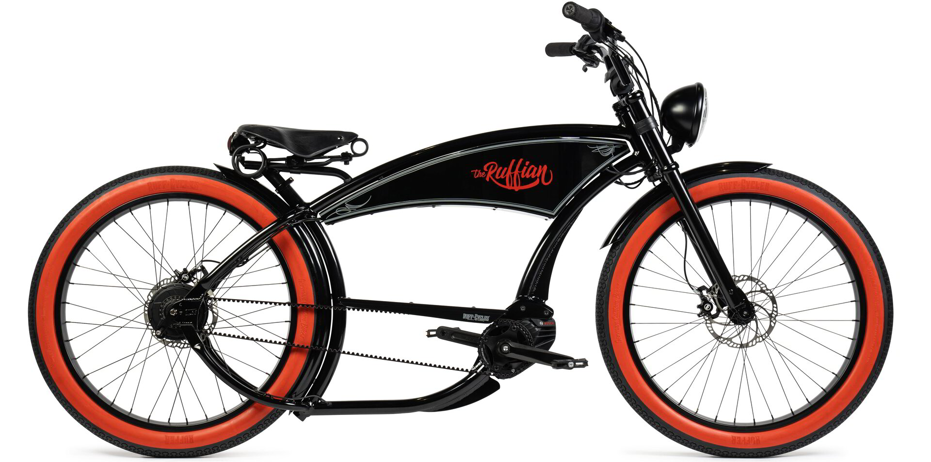 Ruff Cycles - The Ruffian - Fatbike - Zwart Rood - Performance Line CX - 500Wh