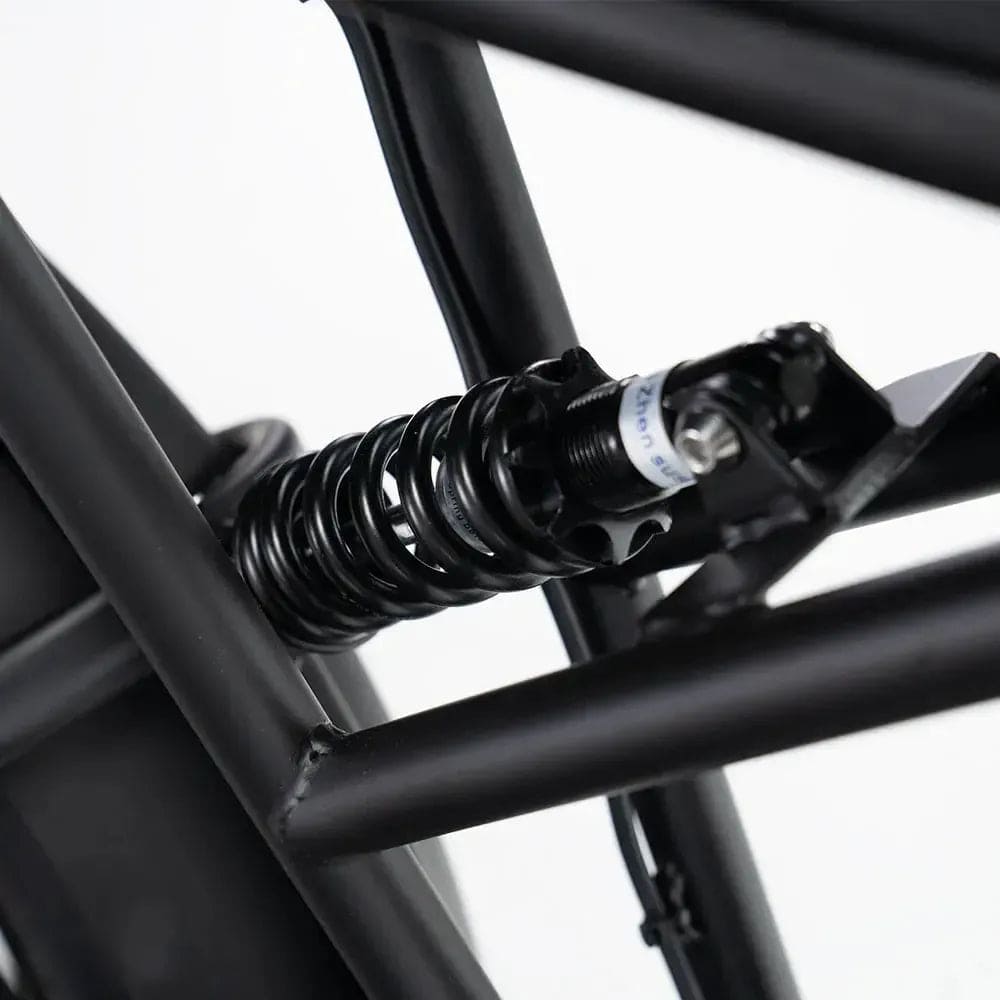OUXI H9 - Zwart - Fatbike - Zwart - 250W - Gratis Voorrekje + Voetsteuntjes - Dubbele Vering