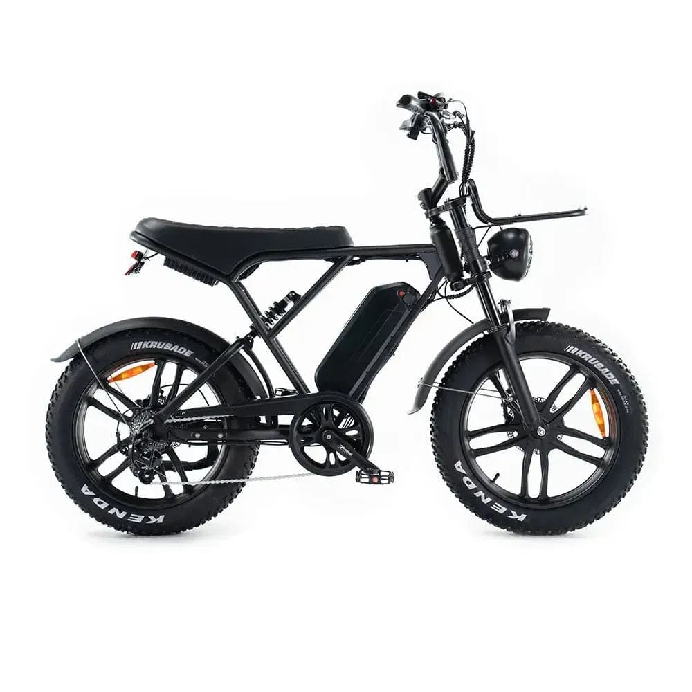 OUXI H9 - Zwart - Fatbike - Zwart - 250W - Gratis Voorrekje + Voetsteuntjes - Dubbele Vering