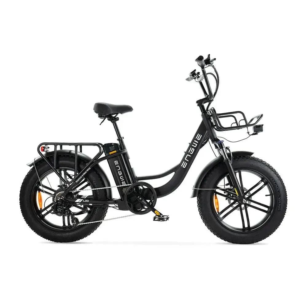 ENGWE L20 - Zwart - Fatbike - Lage instap - Voorrekje - 250W
