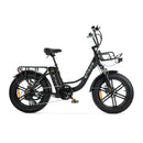 engwe l20 zwart elektrische fatbike met lage instap en voorrekje