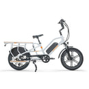 jobobike transer longtail fatbike cargo bike zilver wit met enkele accu