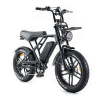 OUXI H9 - Zwart - Fatbike - Zwart - 250W - Gratis Voorrekje + Voetsteuntjes - Dubbele Vering