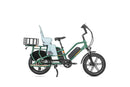 jobobike transer longtail fatbike e-bike zilver grijs met kinderzitje en mandje