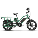 jobobike transer longtail fatbike cargo bike groen met dubbele accu